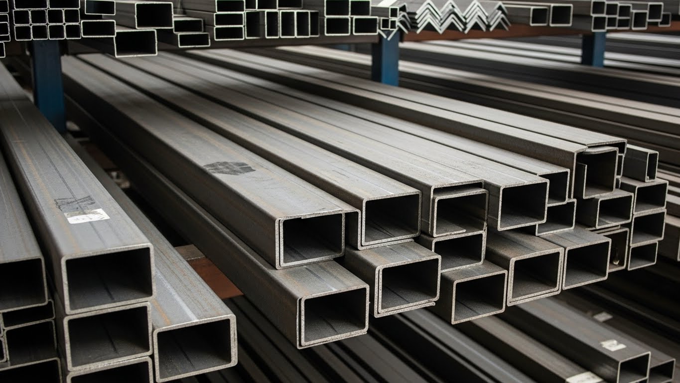 Çelik profil paketlerinin istiflenme düzeni ve lojistik tır yükleme görselleri