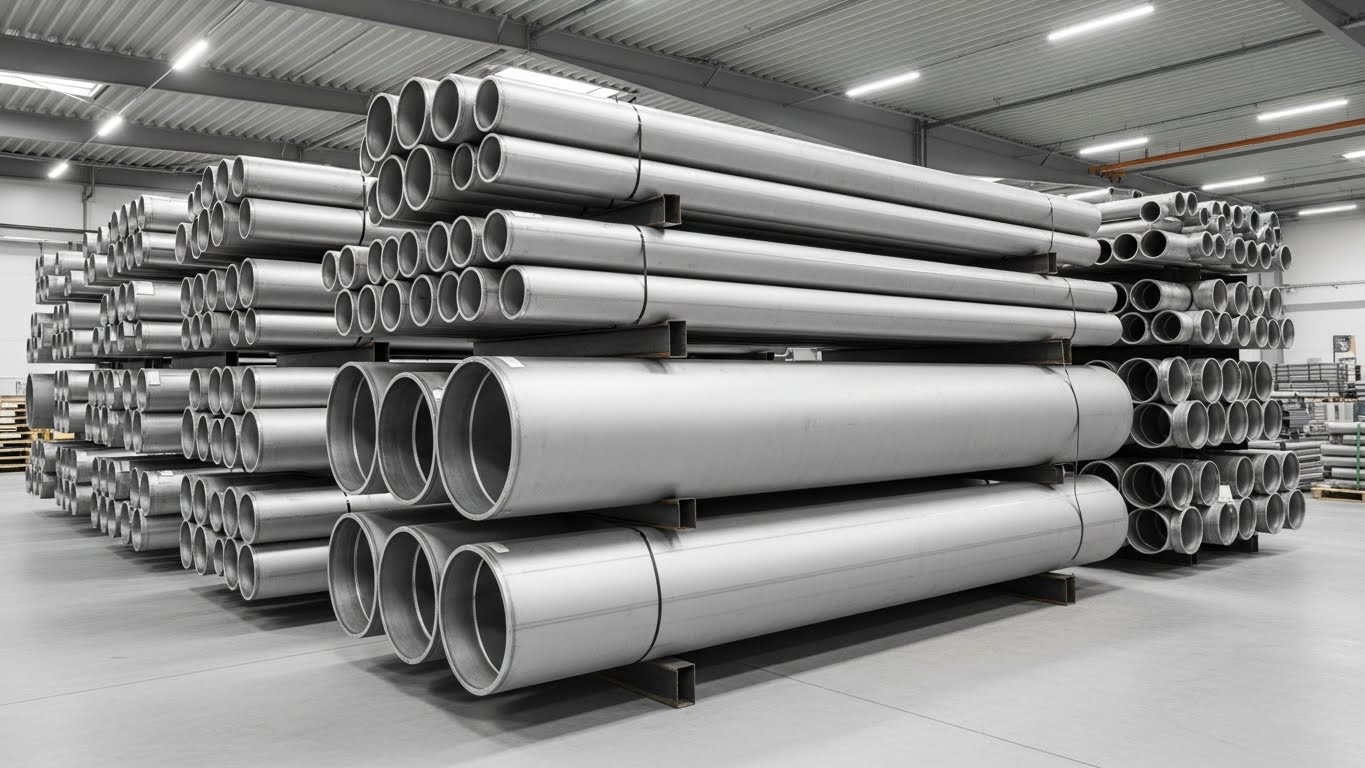 Farklı çap ve kalınlıklarda paslanmaz çelik boru envanteri