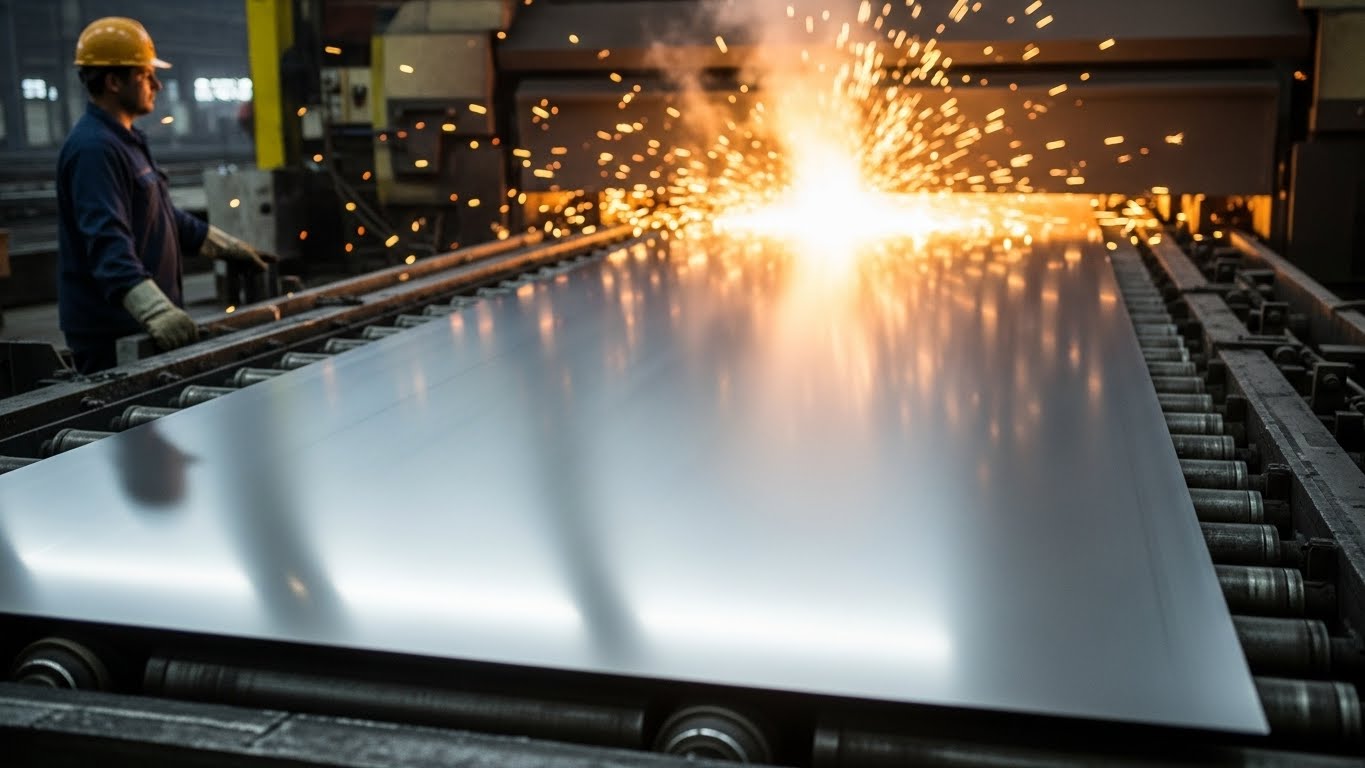 Farklı yüzeylerde paslanmaz çelik sac levhalar