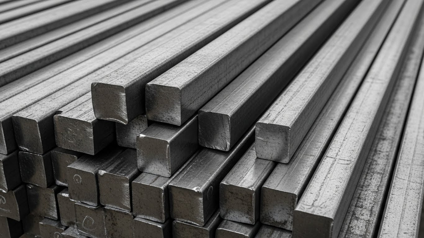 İnşaat ve sanayide kullanılan kare dolu demir