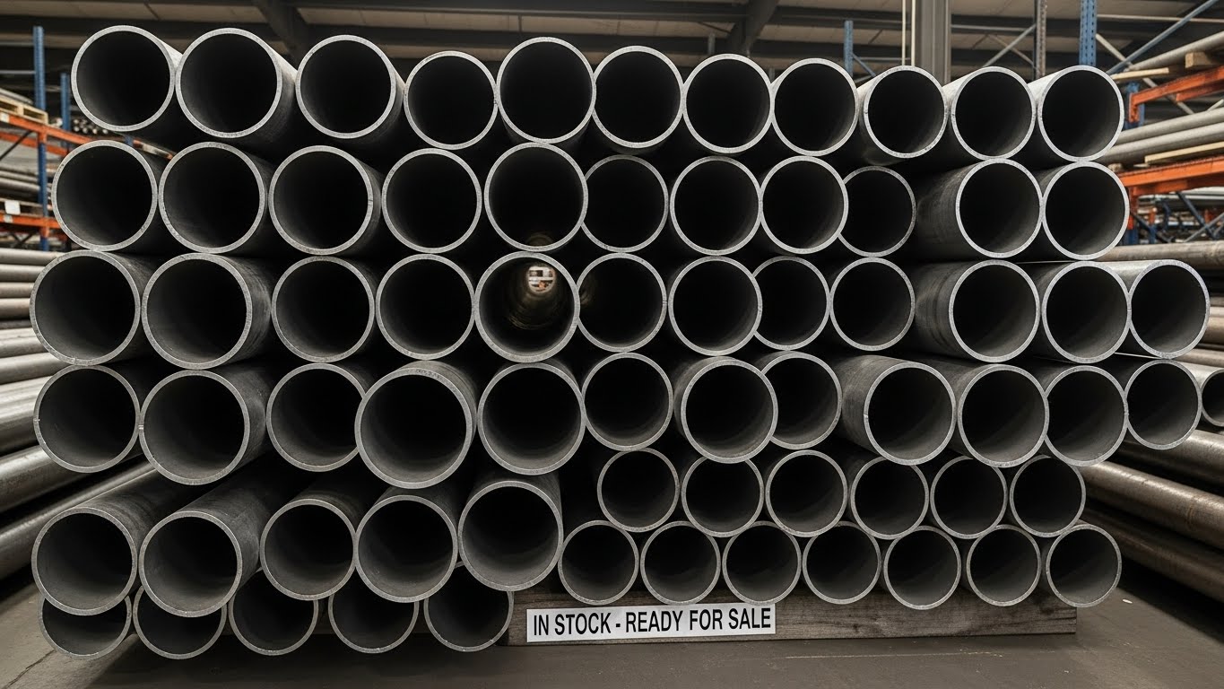 Depolanmış Farklı Çap ve Kalitede Kazan Boruları Stoğu