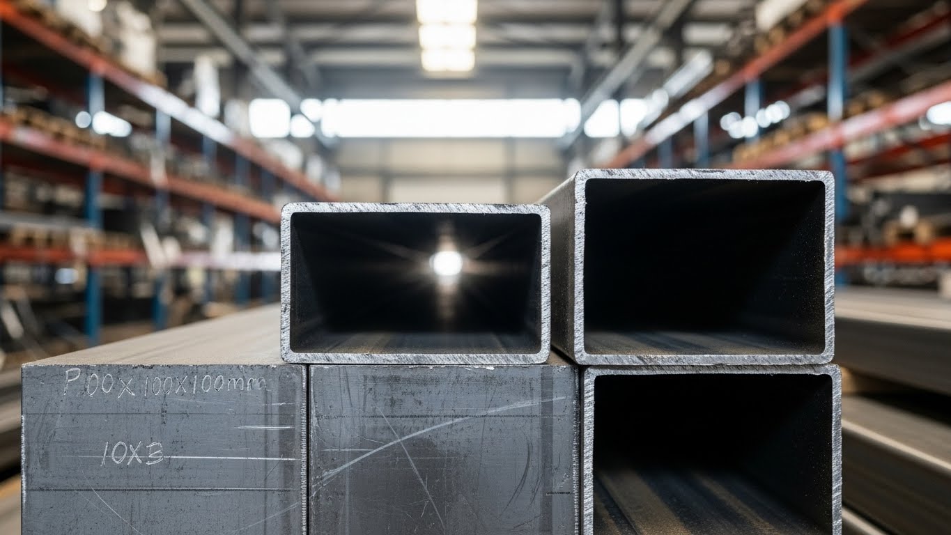 Stoklanmış yüksek tonajlı kutu profil yığını